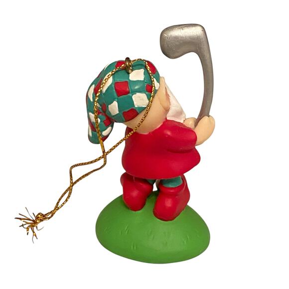 Vintage Avon Elves' Day Off Golf Christmas Ornament Resin/Plastic Blend - Picture 3 of 8